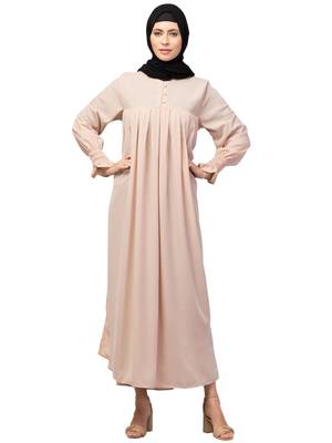 Nazneen Pleats at chest Smoking Sleeve Casual Abaya / Naqab/ Burqa 1