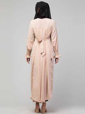 Nazneen Pleats at chest Smoking Sleeve Casual Abaya / Naqab/ Burqa 2