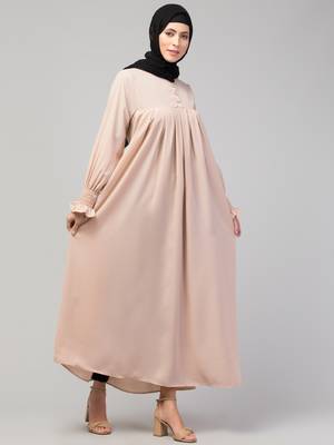 Nazneen Pleats at chest Smoking Sleeve Casual Abaya / Naqab/ Burqa 3