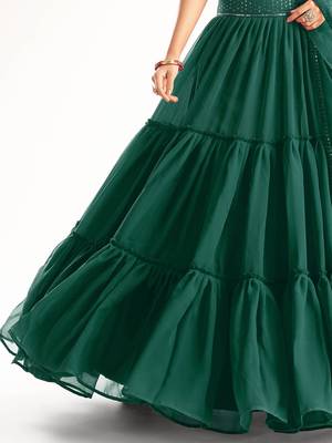  green georgette lehenga with sequins choli 6