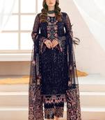 Blue Pakistani suite with heavy embroidery work