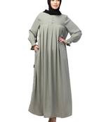 Nazneen Pleats at chest Smoking Sleeve Casual Abaya / Naqab/ Burqa