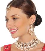 White kundan choker necklace set