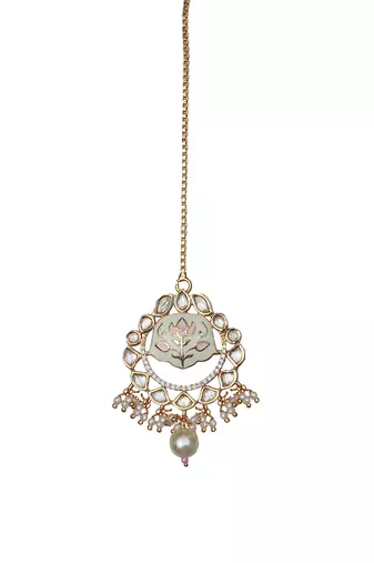 White kundan choker necklace set