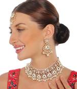 Green meenakari kundan choker set