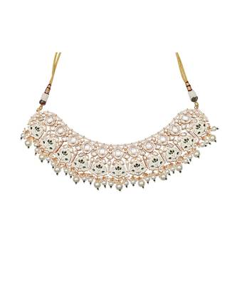 Green meenakari kundan choker set 3
