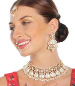 Mint and white meenakari kundan choker set