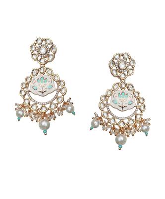 Mint and white meenakari kundan choker set 4