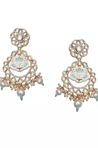 Mint and white meenakari kundan choker set