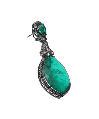 Green kundan dangler earrings 5
