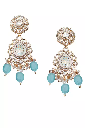 Mint meenakari kundan choker set