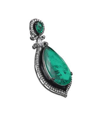 Green kundan dangler earrings 5