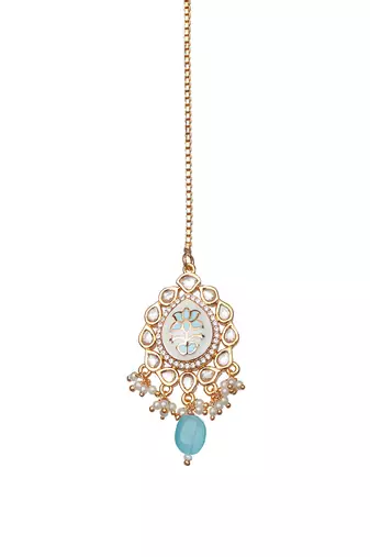Mint meenakari kundan choker set