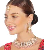 Powder pink meenakari kundan choker set