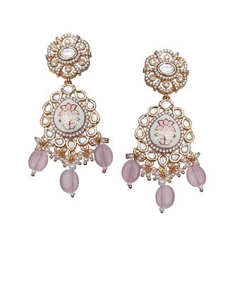 Powder pink meenakari kundan choker set 4