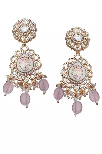 Powder pink meenakari kundan choker set