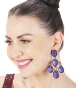 Purple kundan dangler earrings
