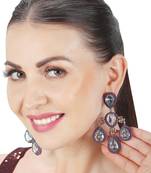 Aqua kundan dangler earrings