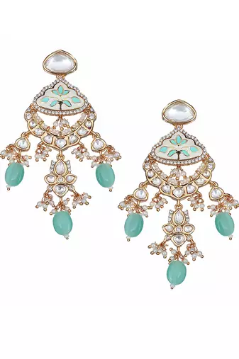 Mint meenakari kundan choker set