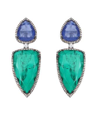 Green kundan dangler earrings 4