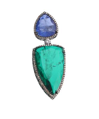 Green kundan dangler earrings 5