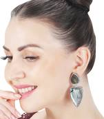 Aqua kundan dangler earrings