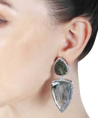 Aqua kundan dangler earrings 2