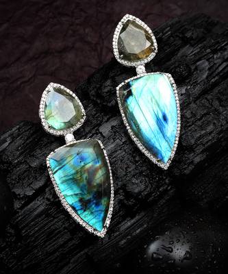 Aqua kundan dangler earrings 3