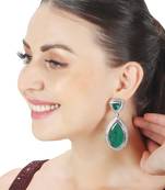 Deep emerald dew drop shaped doublet dangler earrings