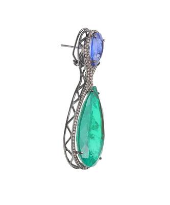 Green kundan dangler earrings 5