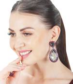 Aqua green dew drop shaped doublet dangler earrings