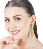 Gold kundan cubic zirconia dangler earrings