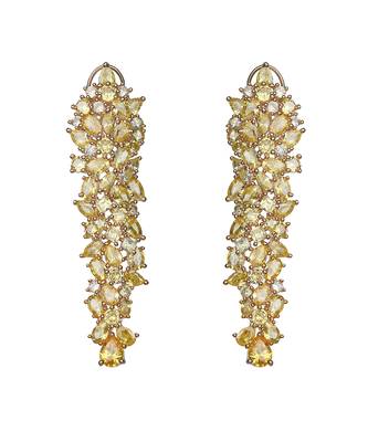 Gold kundan cubic zirconia dangler earrings 4