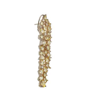 Gold kundan cubic zirconia dangler earrings 5
