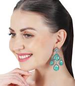 Vivid green emerald kundan dangler earrings