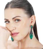 Deep emerald kundan dangler earrings
