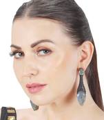 Aqua kundan dangler earrings