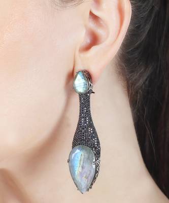Aqua kundan dangler earrings 2