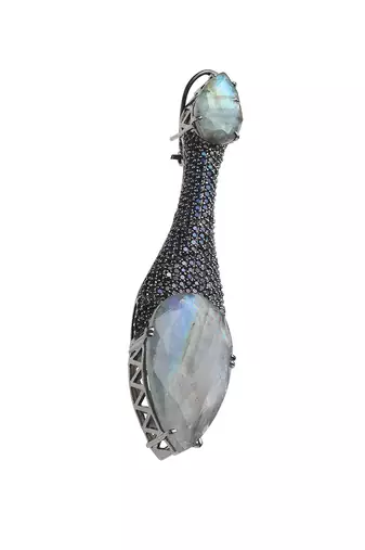 Aqua kundan dangler earrings