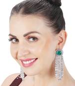 Deep emerald kundan dangler earrings