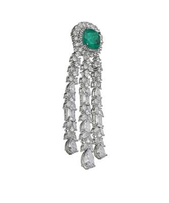 Deep emerald kundan dangler earrings 5