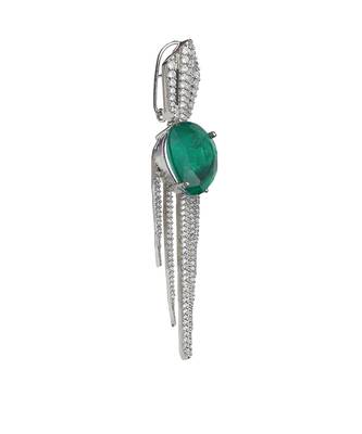 Green kundan dew drop shaped dangler earrings 5