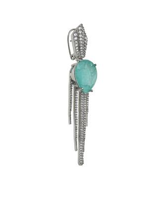 Aqua kundan dew drop shaped dangler earrings 5