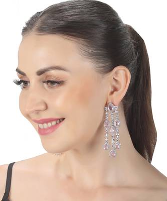 Blush pink kundan dangler earrings 1