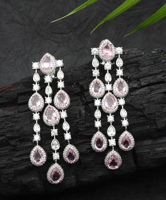 Blush pink kundan dangler earrings 2