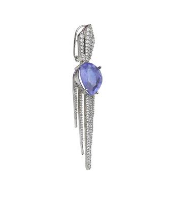 Purple kundan dew drop shaped dangler earrings 5