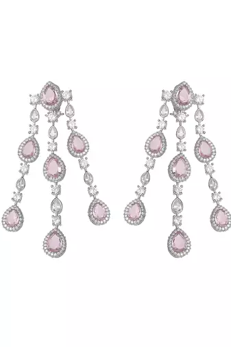 Blush pink kundan dangler earrings