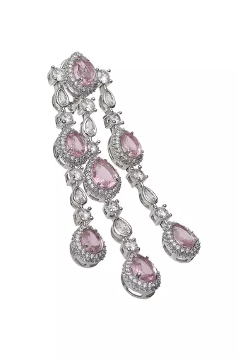 Blush pink kundan dangler earrings