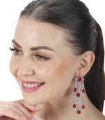 Bright red kundan dangler earrings