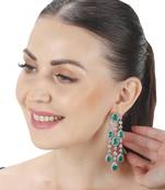 Emerald green kundan dangler earrings